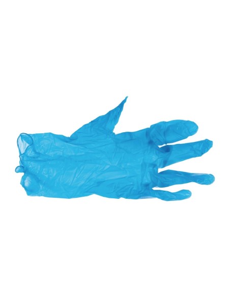 Gants alimentaires vinyle bleu L - 100 pcs Hygiplas