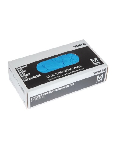 Gants alimentaires vinyle bleu L - 100 pcs Hygiplas