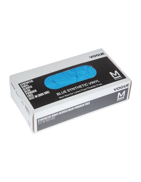 Gants alimentaires vinyle bleu L - 100 pcs Hygiplas