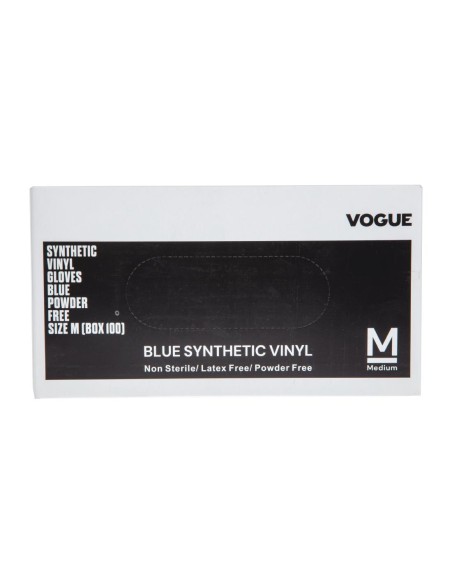 Gants alimentaires vinyle bleu L - 100 pcs Hygiplas