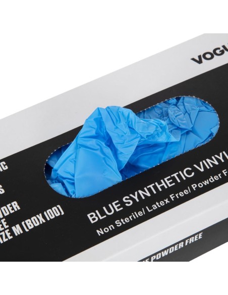 Gants alimentaires vinyle bleu M - lot de 100 Hygiplas