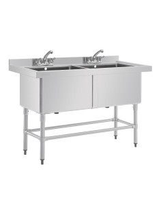 Double évier profond Vogue 1410 x 600 mm - 2 x 100 L