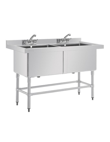 Double évier profond Vogue 1410 x 600 mm - 2 x 100 L
