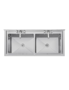 Double évier profond Vogue 1410 x 600 mm - 2 x 100 L 2