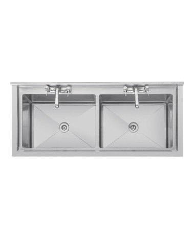 Double évier profond Vogue 1410 x 600 mm - 2 x 100 L