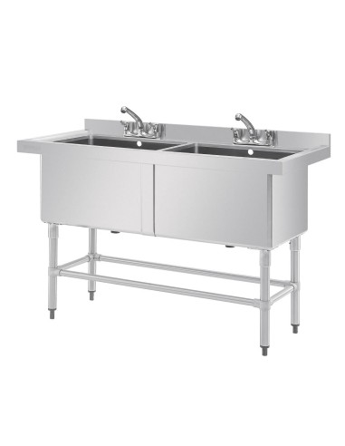 Double évier profond Vogue 1410 x 600 mm - 2 x 100 L