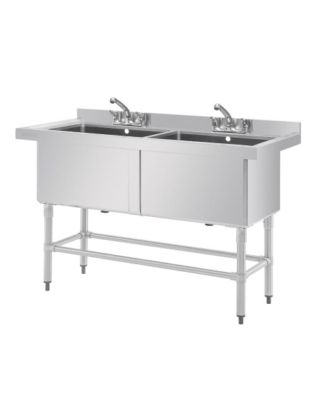 Double évier profond Vogue 1410 x 600 mm - 2 x 100 L