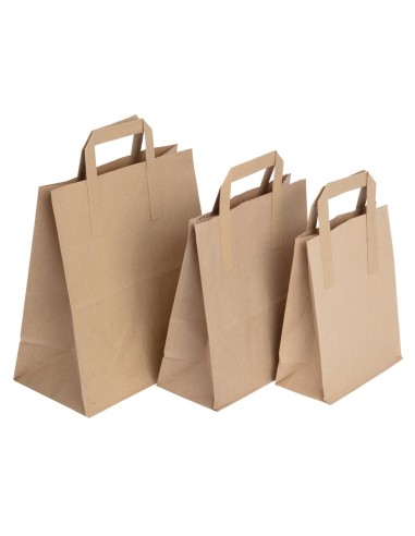 Sacs en papier compostable marron 255x215 mm - Lot de 250