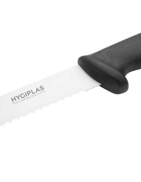 Couteau à pâtisserie denté Hygiplas noir 250mm
