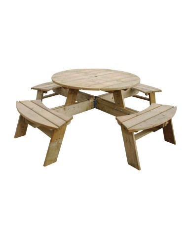 Table de pique-nique ronde Rowlinson 2000 mm - bois