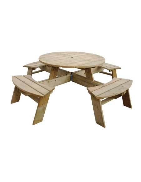 Table de pique-nique ronde Rowlinson 2000 mm - bois