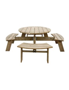 Table de pique-nique ronde Rowlinson 2000 mm - bois 2