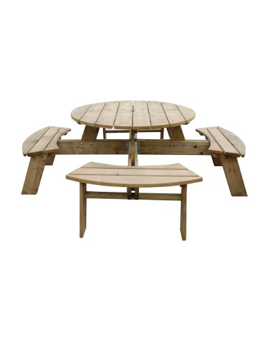 Table de pique-nique ronde Rowlinson 2000 mm - bois