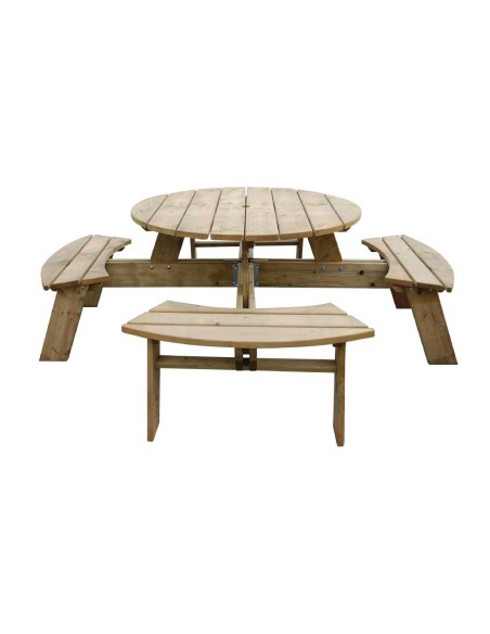 Table de pique-nique ronde Rowlinson 2000 mm - bois