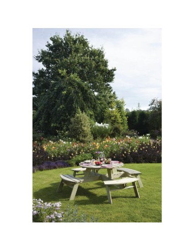 Table de pique-nique ronde Rowlinson 2000 mm - bois
