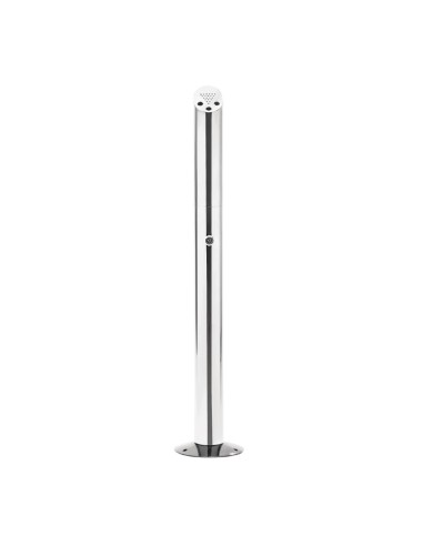 Cendrier poteau fixable Bolero - inox, verrouillable