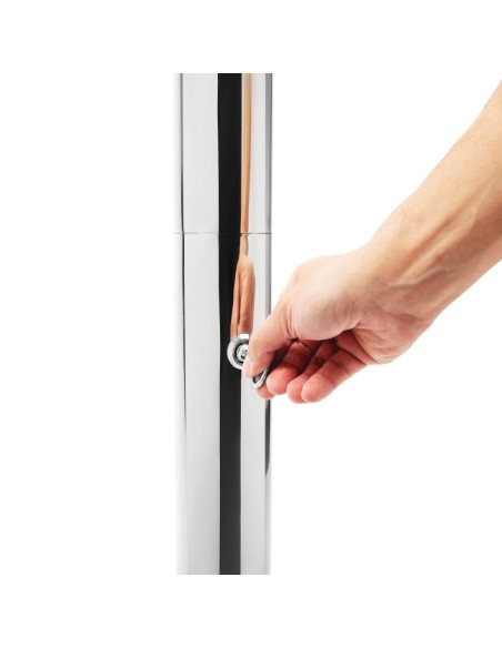 Cendrier poteau fixable Bolero - inox, verrouillable