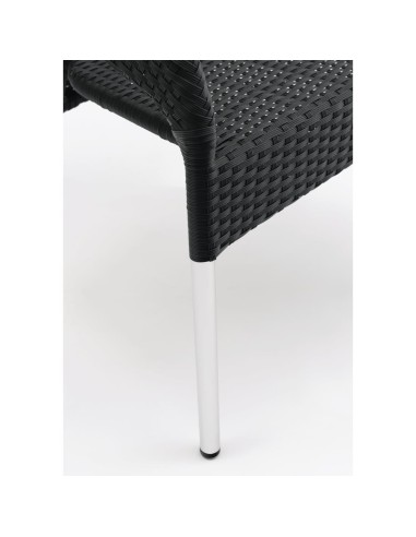 Fauteuils bistro en rotin PE anthracite Bolero - lot de 4