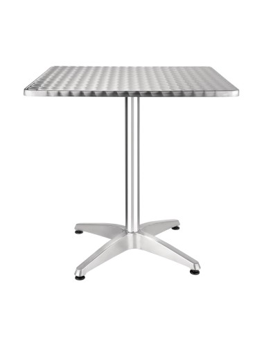 Table bistro carrée Bolero 700mm - inox & aluminium