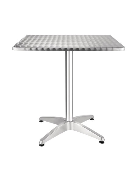 Table bistro carrée Bolero 700mm - inox & aluminium