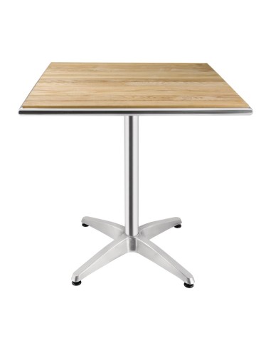Table carrée Bolero 700 mm - Frêne & aluminium