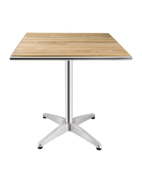 Table carrée Bolero 700 mm - Frêne & aluminium