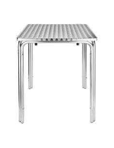 Table carrée inox/aluminium Bolero 600 mm - Durable et légère