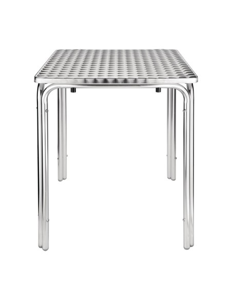 Table carrée inox/aluminium Bolero 600 mm - Durable et légère