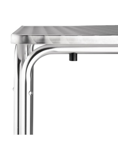 Table carrée inox/aluminium Bolero 600 mm - Durable et légère