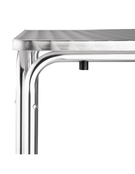 Table carrée inox/aluminium Bolero 600 mm - Durable et légère
