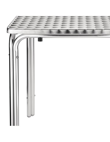 Table carrée inox/aluminium Bolero 600 mm - Durable et légère