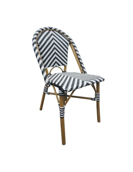 Chaises parisien en rotin PE noir - lot de 2 Bolero
