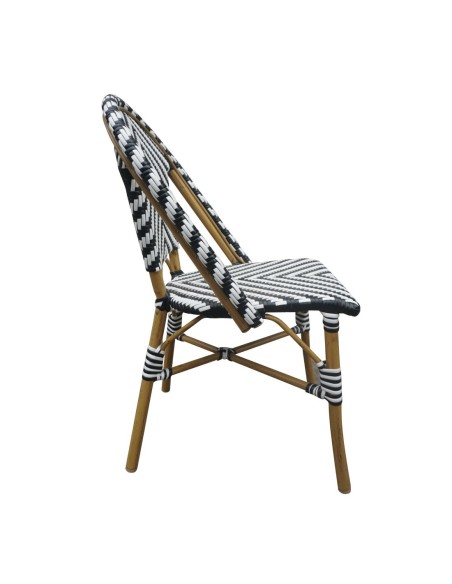 Chaises parisien en rotin PE noir - lot de 2 Bolero