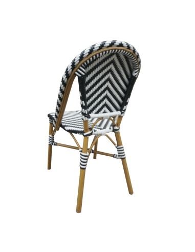 Chaises parisien en rotin PE noir - lot de 2 Bolero