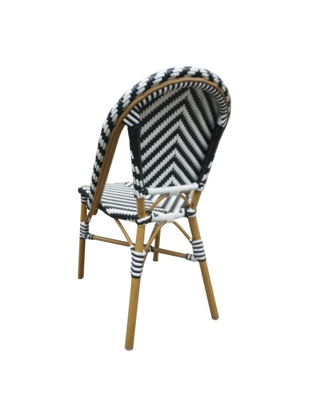 Chaises parisien en rotin PE noir - lot de 2 Bolero