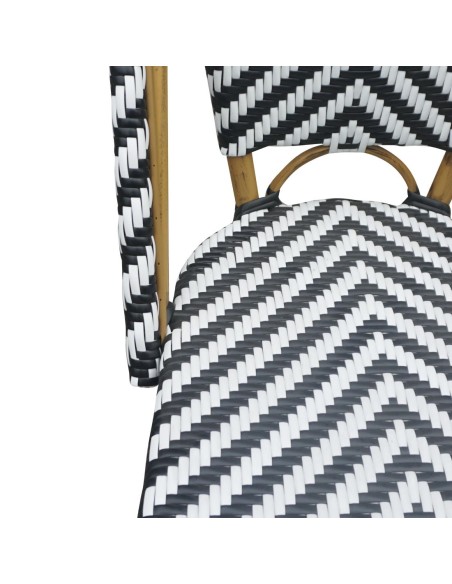 Chaises parisien en rotin PE noir - lot de 2 Bolero