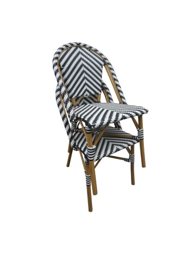 Chaises parisien en rotin PE noir - lot de 2 Bolero