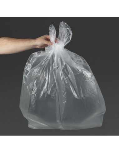 Sacs poubelle recyclés transparents Jantex 90L - Lot de 200