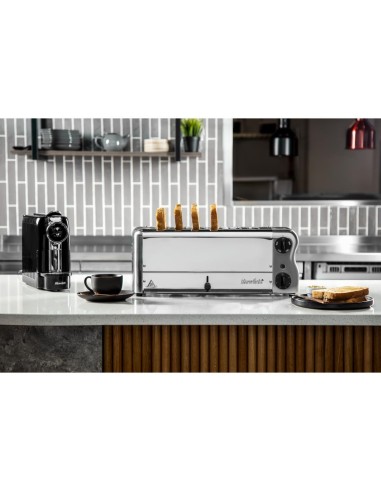 Grille-pain 6 fentes Rowlett Esprit chromé - 2600W