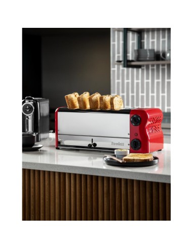 Grille-pain 6 fentes Rowlett Esprit rouge - Design britannique