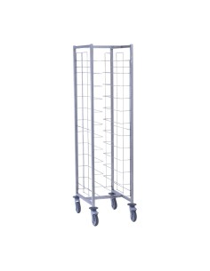 Chariot cafétéria Tournus 12 niveaux - inox, 4 roues