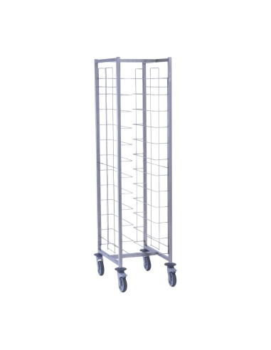 Chariot cafétéria Tournus 12 niveaux - inox, 4 roues