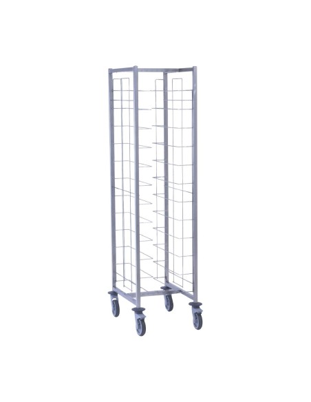 Chariot cafétéria Tournus 12 niveaux - inox, 4 roues