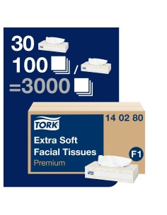 Boîtes Tork Premium 2 plis 30x100 - 30 boîtes de 100 mouchoirs 2