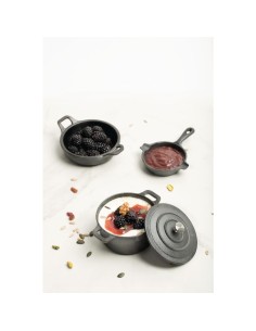 Mini plat rond 2 poignées Comas 120 mm - Fonte 2