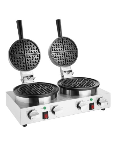 Gaufrier belge rond double Buffalo 2kW - 60 gaufres/h