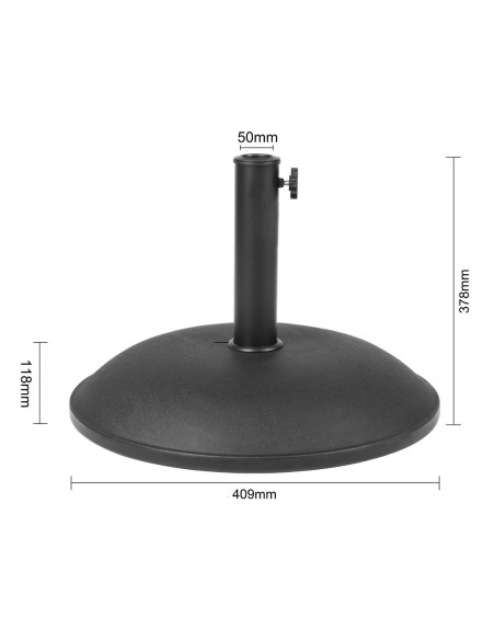 Pied de parasol béton Bolero 20 kg - Noir