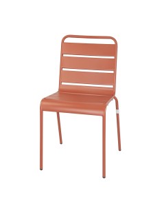 Chaises à lattes acier Bolero terracotta - lot de 4