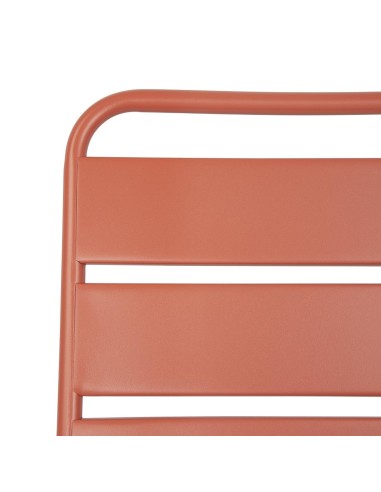 Chaises à lattes acier Bolero terracotta - lot de 4
