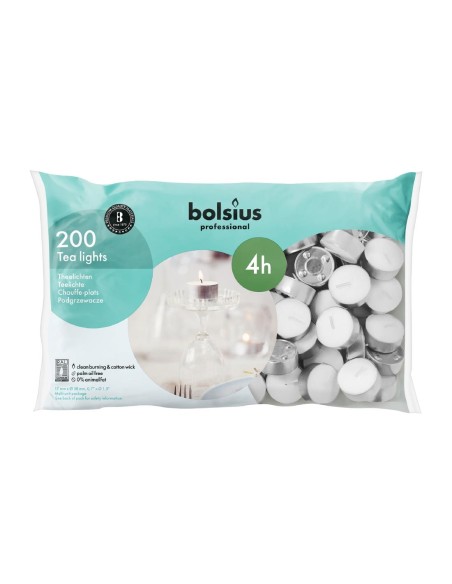 Bougies chauffe-plat Bolsius 4h - lot de 200